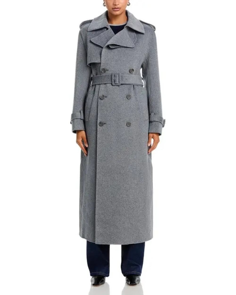 NWT Simkhai Rumi Double Breasted Long Coat Heather Gray Size Medium